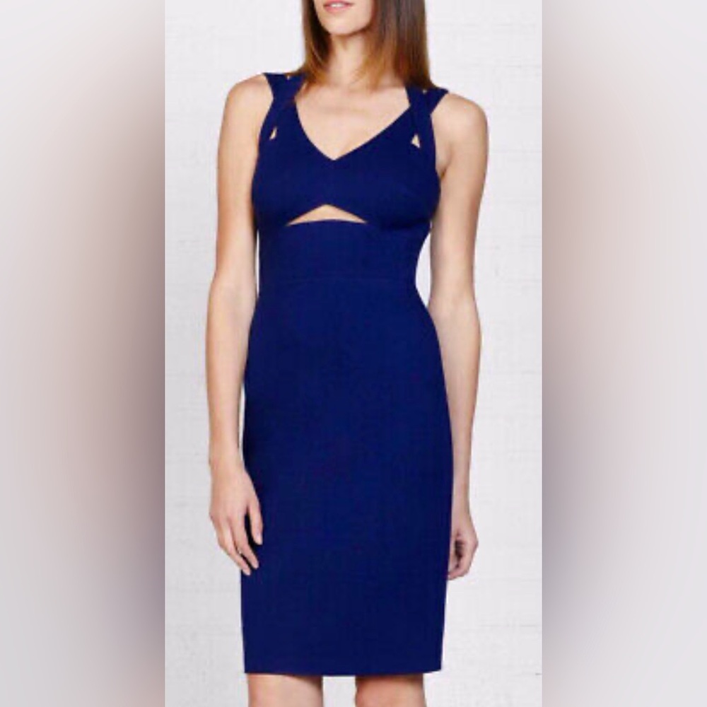 Bailey/44 Indigo Mesh Insert Dress